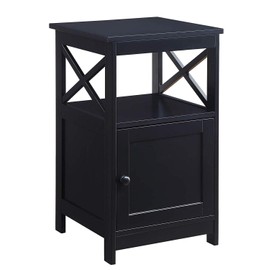 Convenience Concepts Oxford End Table with Cabinet, Black