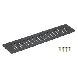 sourcing map Air Vents Cover, 1Pcs 250 x 50mm Aluminum Alloy Rectangle Air Return Vent Cover with Screw, Ventilation Grille Decorative Covers for Door Cupboard Wardrobe Shoes Cabinet (Black)