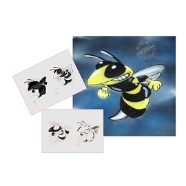 Step by Step Airbrush Stencil Tattoo AS-018 M ca. 5,11" x 3,95" ca 13 cm x 10 cm