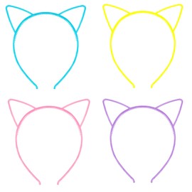 Hufopik 4 Pcs cat ear headbands, ideal for parties, costumes, daily wear, and decorations for women and girls