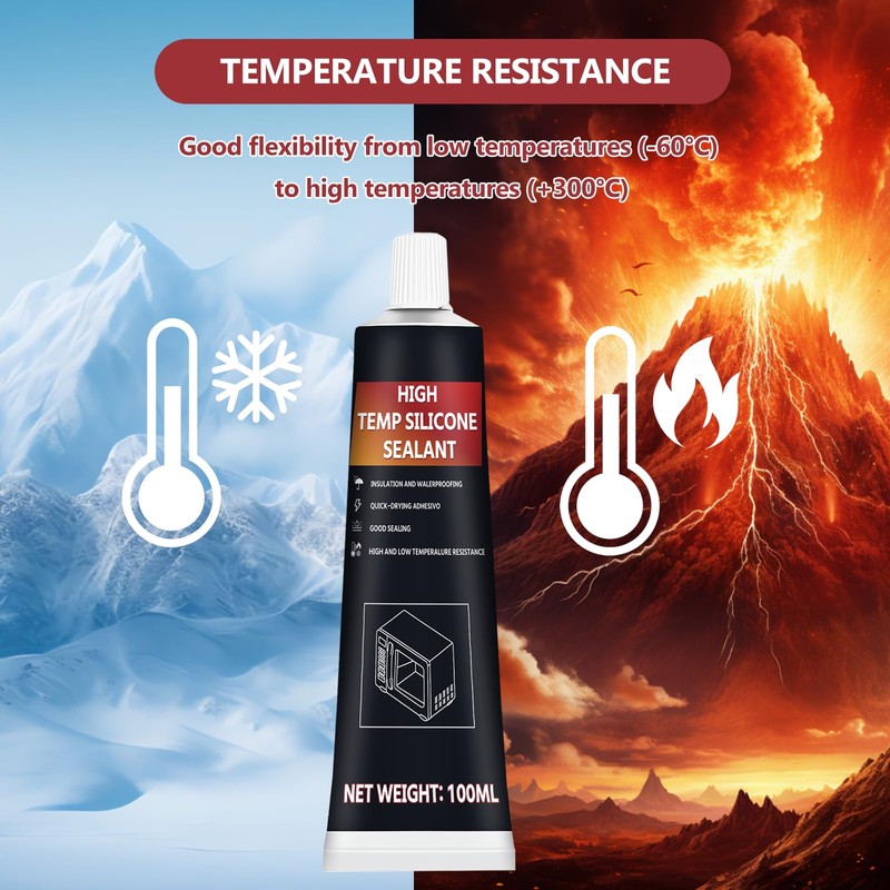 INNOVAYOU 100ml Black Oven Heat Resistant Glue, High Temperature Adhesive