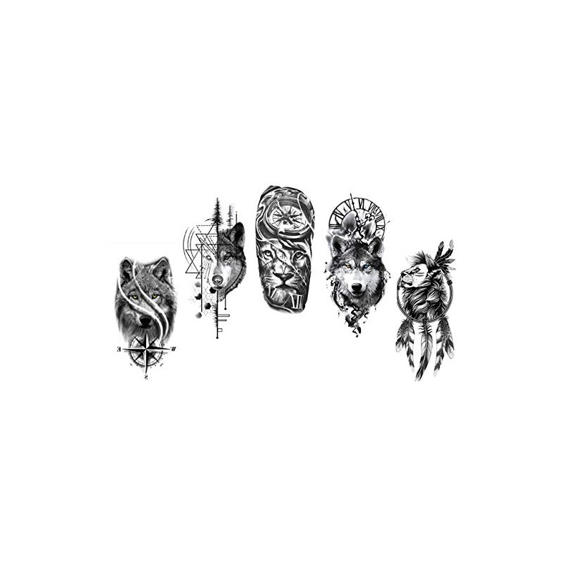 Lion tattoos wolf tattoos arm tattoos fake tattoos 5 sheets