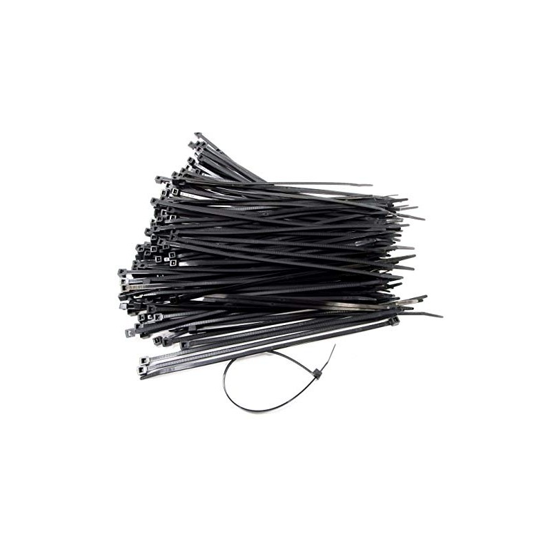 Nartel® 100 Pack of Black Cable Ties, 200mm x 2.5mm,