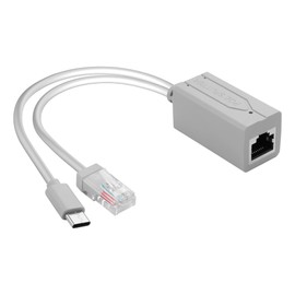 GINTOOYUN Grau DC5V USB-C POE Splitter 10/100Mbps Typ-C POE Splitter mit RJ45 Port und Typ-C Port Erfüllen IEEE 802.3AF/at Standard (6,69 Zoll)
