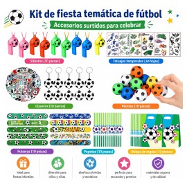 Kit Fiesta De Fútbol 110 Pcs, Juguetes Y Recuerdos Para Niño