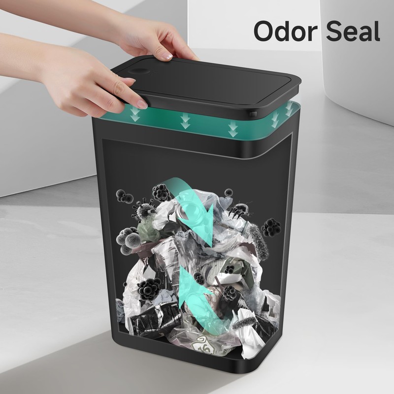 TIPGO Bathroom Trash Can with Lid, 4 Gallon / 15