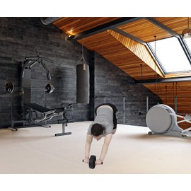Mind Reader ABWHEEL-Red Equipo de Ejercicio, Rueda para Gimnasio en casa, Entrenamiento de máquina, Rodillo Abdominal, para Hombres, Mujeres, Boxeo, Artes Marciales Mixtas