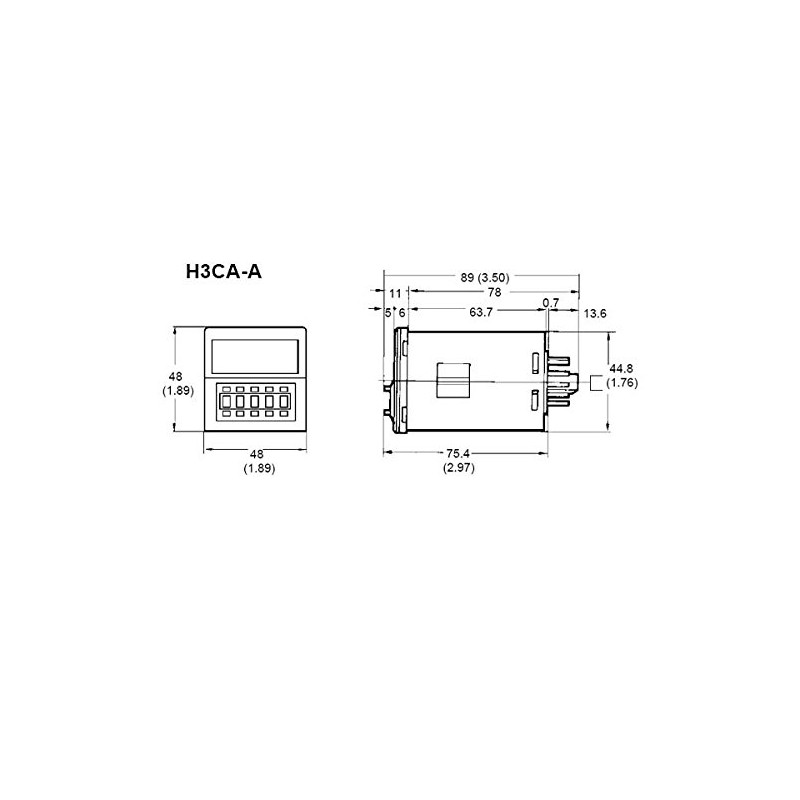 H3CA-A Timer Multi-Function; SPDT; 3A; Ctrl 24-240/VAC/DC; 11 Pin DIN