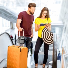 Luggage Travel Cup Holder Portable Free Hand Drink Caddy with 2 Coffee Mugs Luggage Cup Holder Drink Carrier for Flight Attendants Travelers