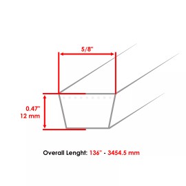 Caltric 167133 5' Aramid Deck Belt For King Kutter RFM-60 RFM60 FM60