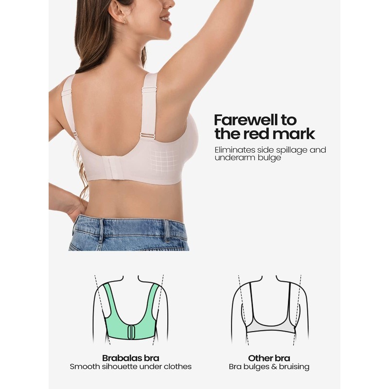 Brabalas Wireless Bras for Women, Extremely Comfortable Seamless Mesh Bralettes