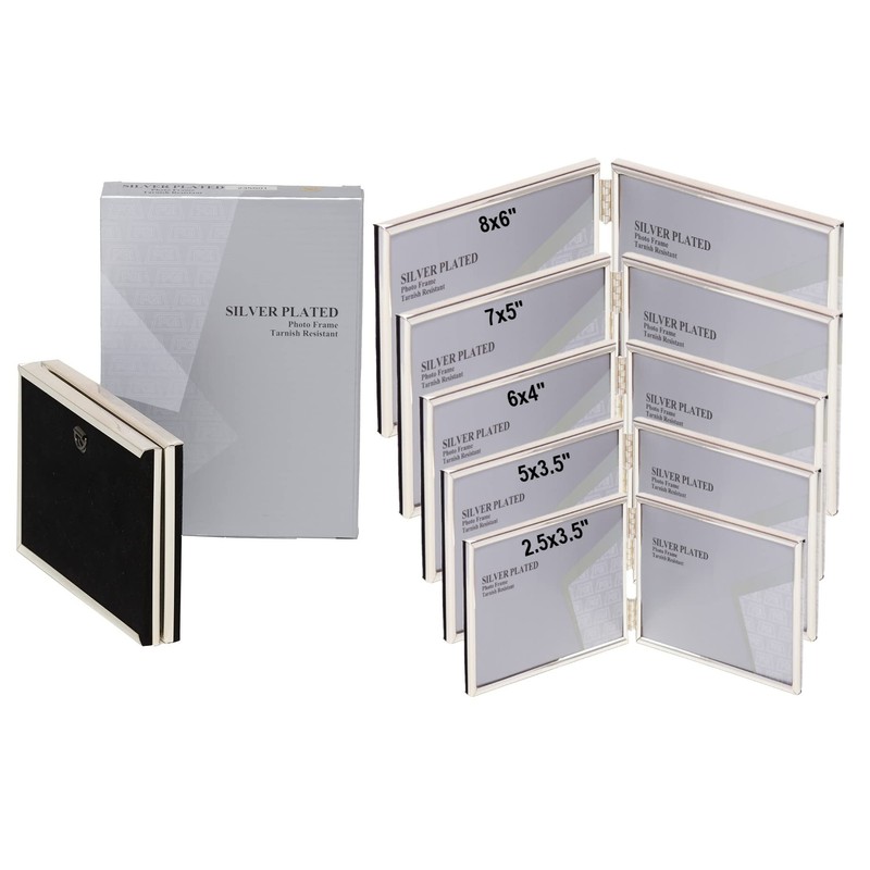 6 x 4-inch Silver Thin Edge DOUBLE LANDSCAPE Photo Frames