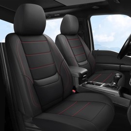 GEEYONTEK Toyota Tacoma Seat Covers Custom Fit 2016-2023,Truck Seat Covers for Tacoma Double & Crew Cab SR SR5 TRD Sport TRD Off-Road TRD Pro (Black & Red, (2016-2023) Full Set)