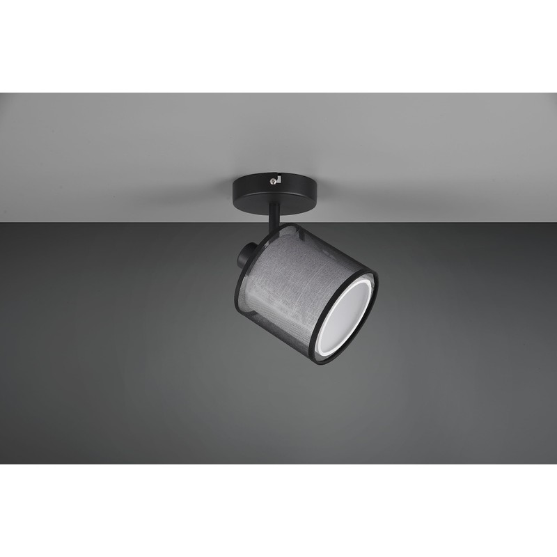 Trio Leuchten Burton 811400132 Wall Spotlight Metal Matte Black Fabric