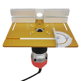 SHUAIGUO Router Table Insert Plate Aluminum Alloy Wood Milling Flip Board Trimming Machine Engraving Auxiliary Tool with Miter Gauge Table Saw Woodworking Benches Silver, 3PCS