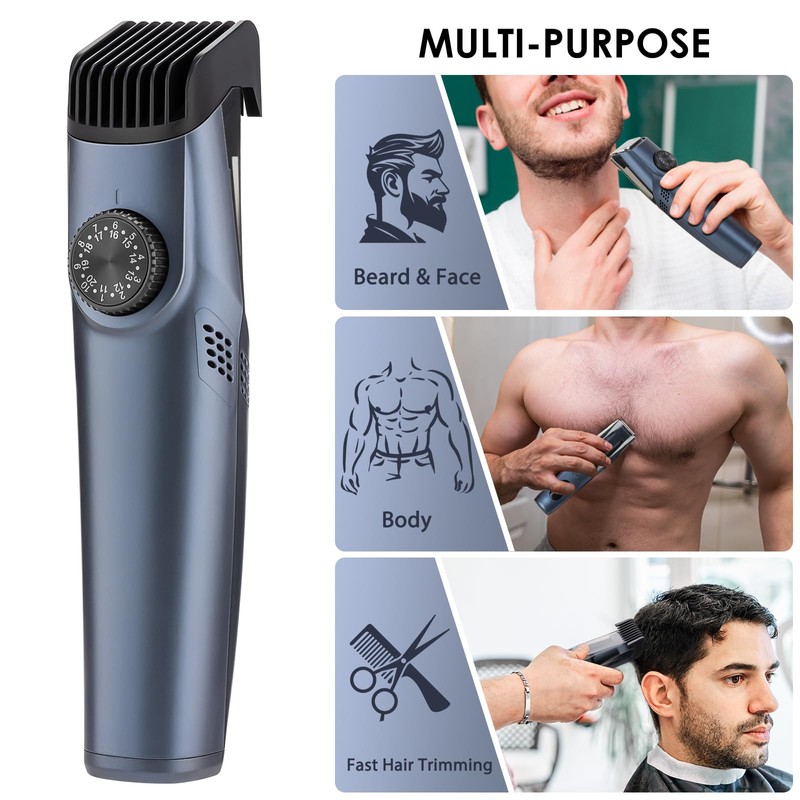Vacuum Beard Trimmer for Men with 20 Length and Styles