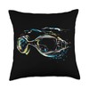 Swimming Goggles Vector Throw Pillow