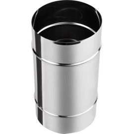 Stainless Steel Chimney Flue Liner Male Connector Multi Fuel Pipe Joiner Stove Adapter Coupler KJ34 (100mm)