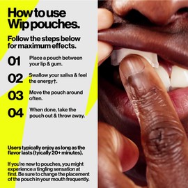 LF*GO! WIP Energy Pouches | 200mg Natural Caffeine | Vitamins and Minerals | Mint | 15 Pouches Per Can | 1 Can