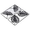 2pcs Leaf Statue Black Style Embossed Design Metal Material Decorative