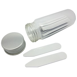 Lary 28 Pcs Plastic Collar Bones Shirt Stays in Glass Bottle Length 2 inches