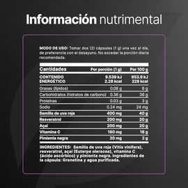 B Life Resveratrol | Antioxidante de 1000 mg por porción | 400 Cápsulas | Pimienta negra, Uva Roja, Acai y Vitamina C | Ingredientes Naturales | Resve