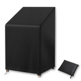 Newbob Garden Chair Covers Waterproof, Outdoor Furniture Covers for Patio Chairs High Back, 420D Oxford Weatherproof Stacking Chairs Cover up to 6 Chairs(65x75x85/120cm)