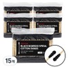 Findew Black Bamboo Spiral Swab Refillable, 200 Pieces, 15 Pieces / 파인듀 검정 대나무 나선형 면봉 리필형, 200개입, 15개