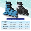 C SEVEN Adjustable Size Inline Roller Skates (Blue/Green, Kids 4-
