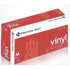Prime Source Medium Powder Free 3 Mil Clear Vinyl Gloves - 100 PACK