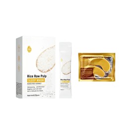 20 Mascarillas Para Dormir Extracto De Arroz  1 Mascarilla de colageno para ojos con base de Oro, Aclara Elimina Manchas Reduce Poro Mascarilla Arroz 