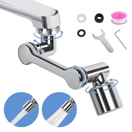 Figarge Bathroom Tap Attachment Rotating Tap Attachment Extension 1440 Swivel Multifunctional Extension Tap Rotating Tap Faucet Extender with Adapter for Bathroom and Kitchen
