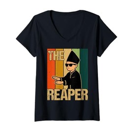 Womens Aura Farming Pacu Jalur Boat Racing Kid Viral Reaper Meme V-Neck T-Shirt