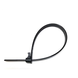 Black Releasable Reusable cable ties 7.2mmx200mm, 10 pieces