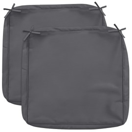 COSHNIBI Patio Cushion Covers 24'' X 22'' X 4'', Waterproof and Fade-Resistant Outdoor Cushion Cover Replacement for Outdoor Slipcovers,Rattan Chair Sofa & Lounge Seat - 2 Pack, Dark Grey(Covers Only)