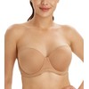 Lemorosy Women's Plus Size Strapless Bra Push Up Full Coverage