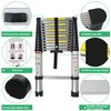 elfinrm Folding Telescoping Ladder 12.5FT Aluminum Extendable Ladder One Button
