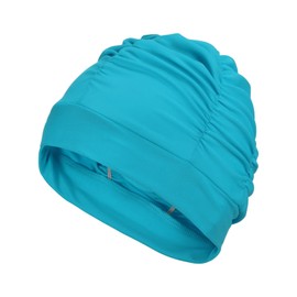 YELARXI Fabric Swim Cap Polyester Swimming Hat Elastic Swimming Cap, Fit for Women and Men Adult Long Hair (Lake Blue)