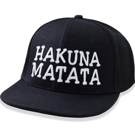 EXPRESS-STICKEREI Funny Cap with Saying | Adjustable Unisex Cap with Embroidery | Smapback Cap with Closure | Outdoor Baseball Cap for Sports & Leisure | Baseball Cap | One Size, Black/Hakuna Matata