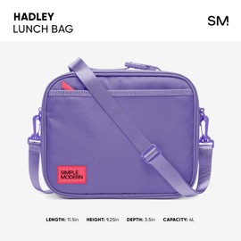 Simple Modern Hadley with Shoulder Strap | Lunch Box for Kids, Teens, and Adults | Insulated Bag for Girls, Boys, Women, Men | Meal Containers with Exterior and Interior Pockets | Pink Happy Faces