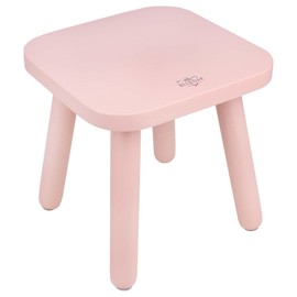 BEE&OAK Wooden Step Stools for Kids, Child Stool fit with Sensory Table, Small Wooden Stool for Bathroom, Kitchen, 9.25 Inch Square Small Stool Assembled Four-Legged, Sturdy Non-Slip. (Pink)