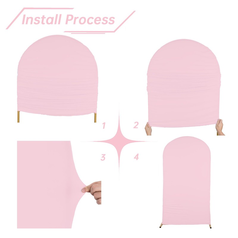 bricia Wedding Arch Backdrop Stand Cover, 6.6FT Double Sided Stretchy
