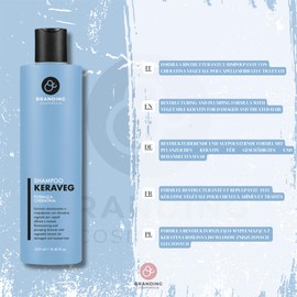 BRANDING COSMETICA KeraVeg Organic Keratin Shampoo for Repairing Brittle Hair 250ml