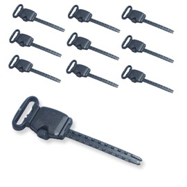 Made in Japan, 7 Colors, Hat Adjuster, Slide Rail, Color, N Adjuster, Made in Japan, Snapback, Fasteners, Replacement, Repair, DIY (Black, Set of 10)