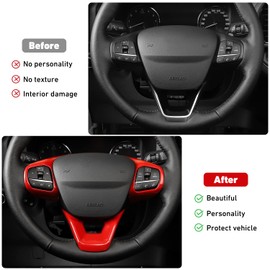 Linskip Steering Wheel Trim Compatible with Ford Bronco Sport 2021-2026, Steering Wheel Cover for Bronco Sport Interior Accessories(Red)