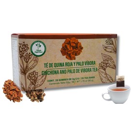 Quina Roja(chinona) & Palo de Víbora Tea – 100% Natural, Vegan, Hecho en México | 25 Tea Bags