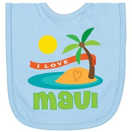 inktastic I Love Maui Newborn Bib Light Blue 1ca36
