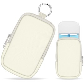 Mcapirivo Hand Sanitizer Spray Case, Hand Sanitizer Holder Zippered Pouch, Cute Fashion Accessory with Snap Hook for Glow Mist and Power Mist 1FL OZ, White