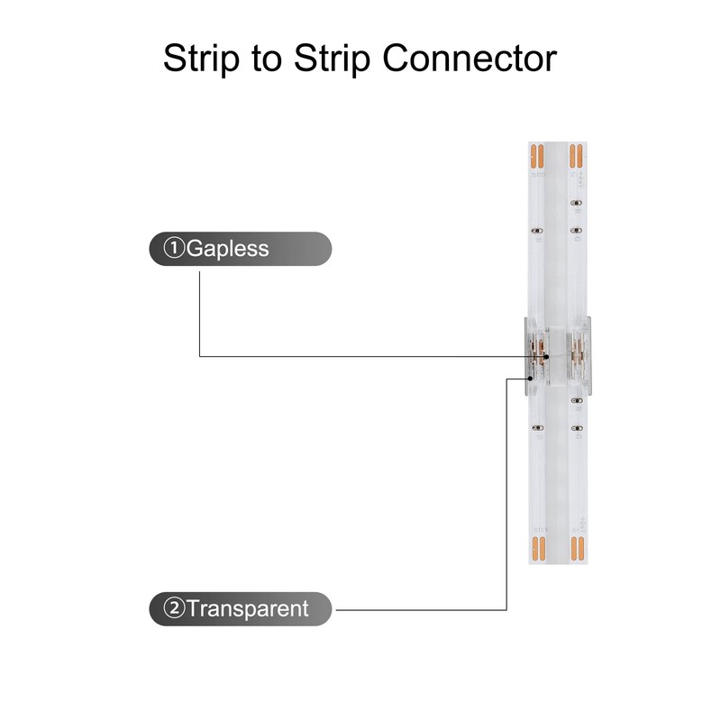 Tatazone 10pcs 4PIN Transparent COB Connectors for RGB and CCT