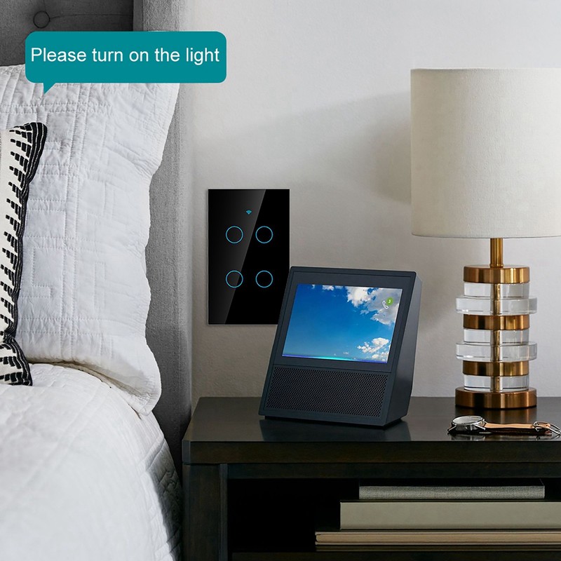 WiFi Touch Screen Switch Single Circle for 4‑Way AC